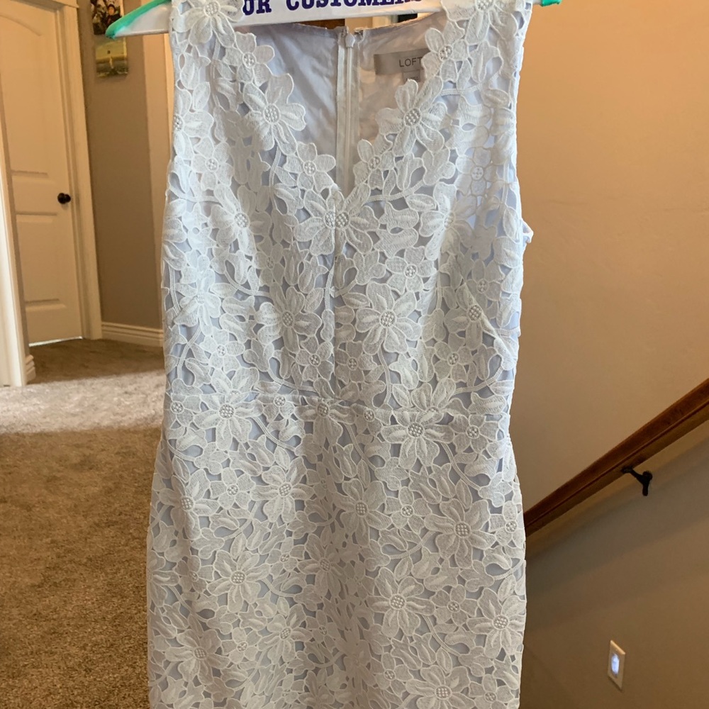 White lace dress by Loft, size 4